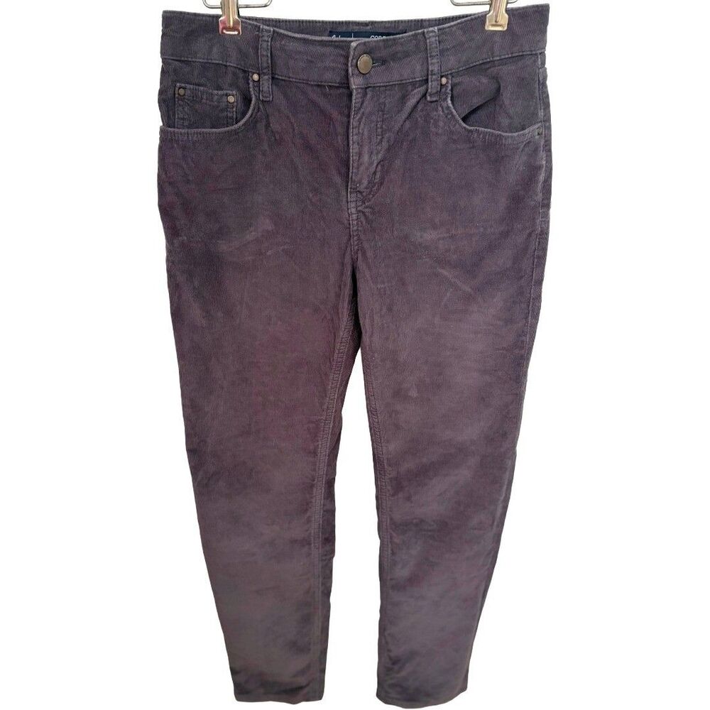 Boden Corduroy Cord Slim Straight Leg Trouser Pants Women Petite 6 Charcoal Gray